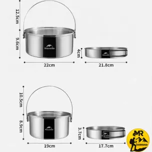ست ظروف استیل نیچرهایک مدل NH22CJ005