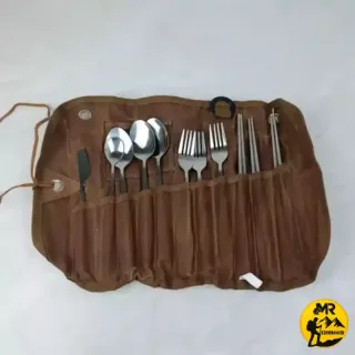 ست قاشق چنگال 3 نفره با کیف چرمی ماونتین هایکر مدل SZK453