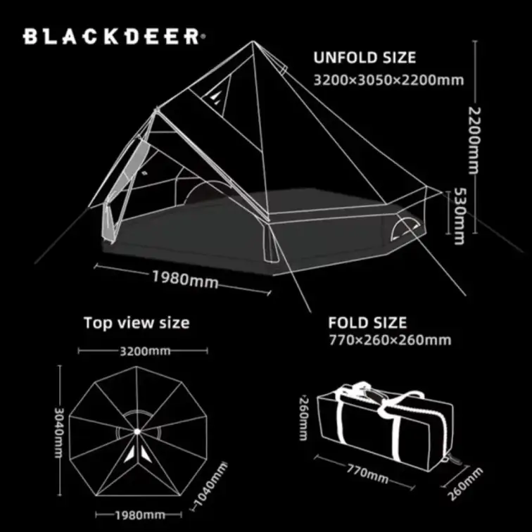 چادر سرخ پوستی بلک دیر 12 نفره Black Deer مدل BD12121137