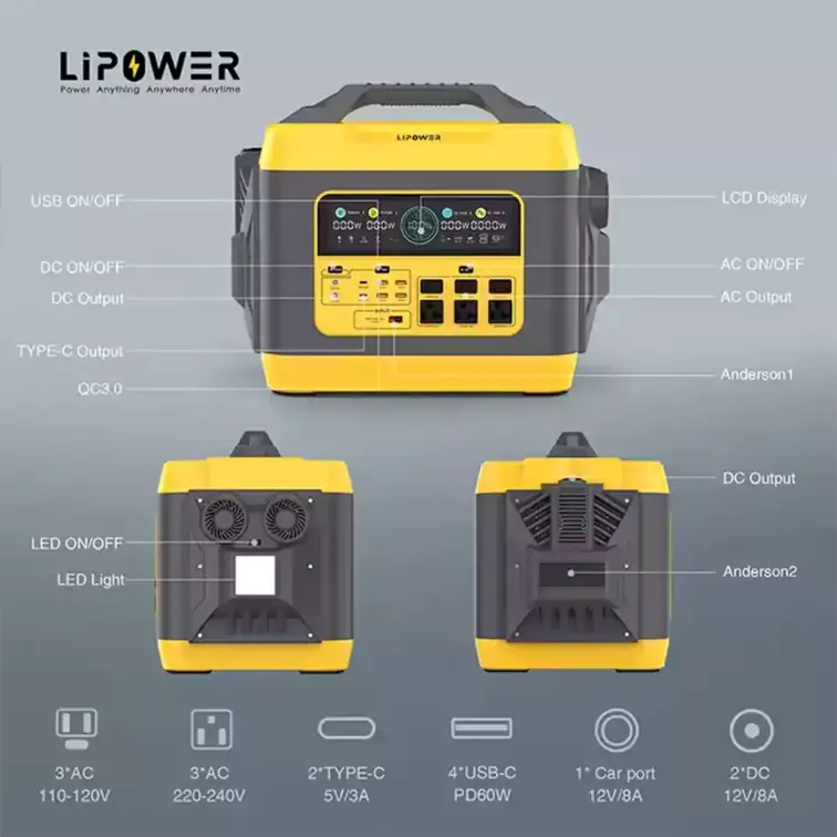پاور استیشن 3000 وات قابل حمل LIPOWER مدل M3000-S