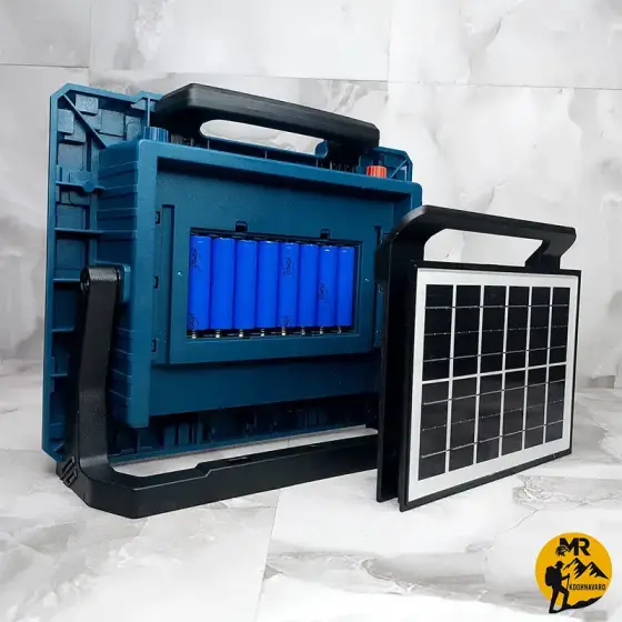 چراغ پروژکتور شارژی خورشیدی 400 وات مدل W8109-2